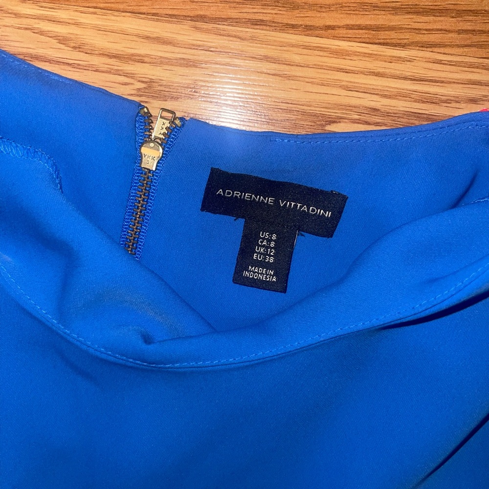 Adrienne Vittadini Royal Blue Top with Gold Zipper
